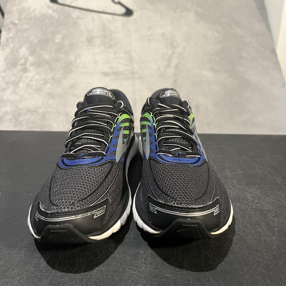 Brooks Glycerin 15 GTS Running Shoes Mens Size 10.5 Black Blue Green Cushion - Picture 2 of 10